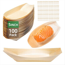 100 Set Houten Wegwerpborden Bootborden Voedselschalen