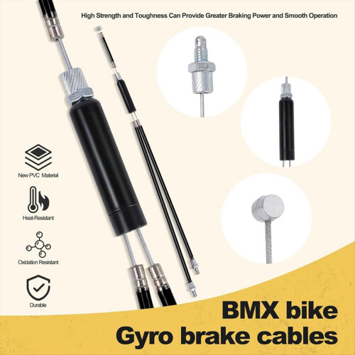 Fiets Gyro Remkabels Voor + Achter met Spinner Rotor Complete Set 2