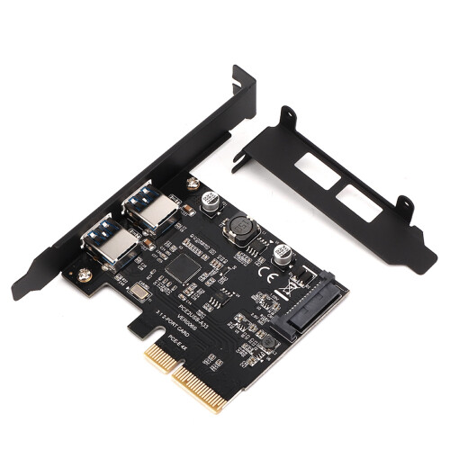USB 3.2.0 Erweiterungskarte Typ-C + Typ-A 10Gbps für Windows/Linux Schwarz 1