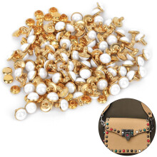 100 Stück 7,5 mm halbkreisförmige DIY-Druckknöpfe für Kleidung & Taschen Dekoration, Weiß