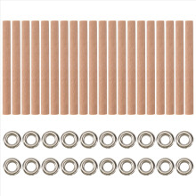 Lot de 20 mèches de bougie en spirale en bois 100 x 8 mm