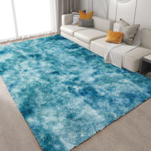 (200x290 cm (6.5x9.5 ft) Living Room Rug, Marble Blue) Shaggy Rugs Marble Pattern-Non Slip Thick Pile Fluffy Area Rugs for Bedroom & Living room