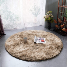 (120x120 cm (4x4 ft) Round Rug, Marble Beige) Shaggy Rugs Marble Pattern-Non Slip Thick Pile Fluffy Area Rugs for Bedroom & Living room
