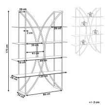 4 Tier Shelving Unit HOLLOW 175 cm Metal Gold