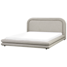 Bed Faux Linen LAVARDENS 180 x 200 cm (EU Super King) Taupe