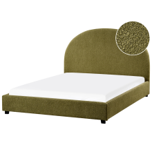 Bed Boucle VAUCLUSE 140 x 200 cm (EU Double) Olive Green