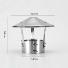 Stainless Steel Chimney Flue Cowl Pipe Rain Cover Protector Cap