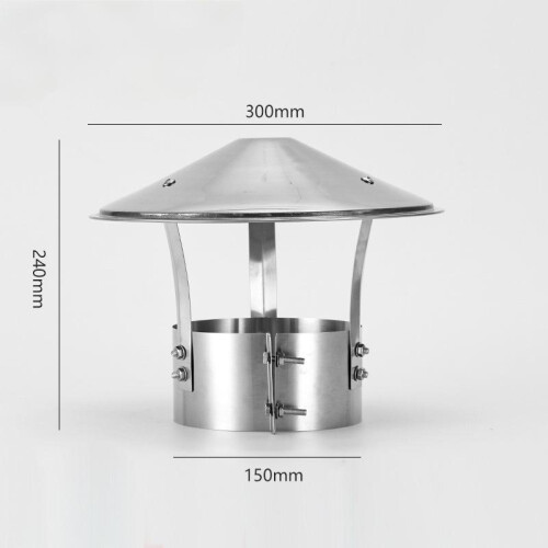 Stainless Steel Chimney Flue Cowl Pipe Rain Cover Protector Cap