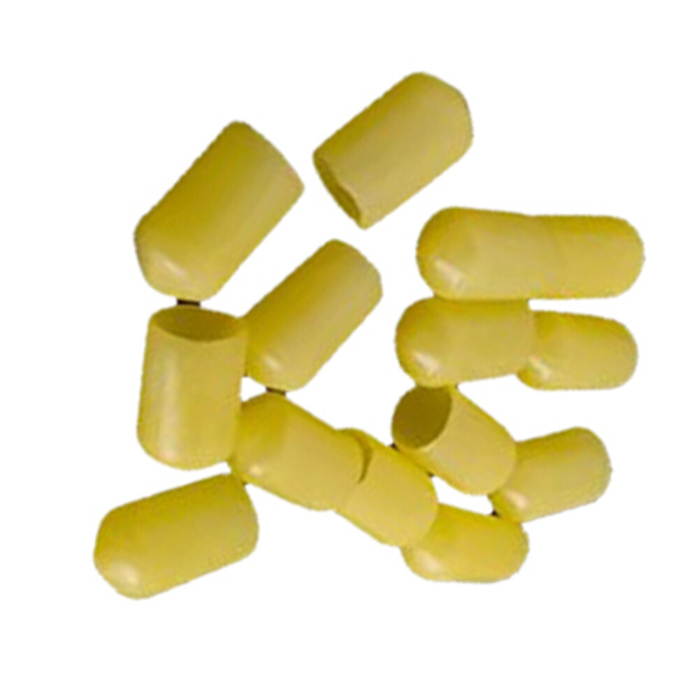 20pcs Yellow Plastic RCA Socket Jack Dust Cover for DVD, Amplifier, AV, Receiver