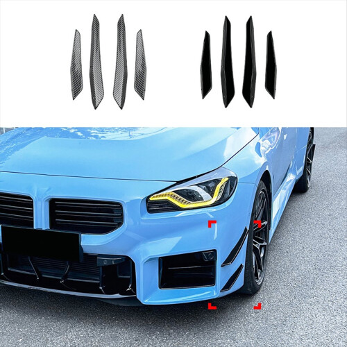 Forreste kofanger sidesplitter spoiler til 2-serie M2 Bright Black 2