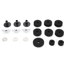 18 Pcs Drum Set Cymbal Felt Kit Black Non Slip