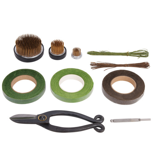 Flower Arrangement Fixing Tool Set, Kenzan, Wire, Scissors 1
