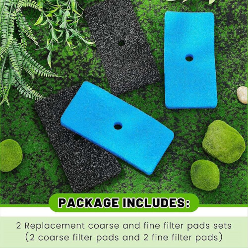 2 Sets Teich-Ersatzfilterpads, Grob- und Feinfilterpads-Set 2