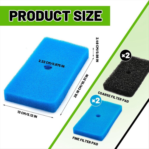 2 Sets Teich-Ersatzfilterpads, Grob- und Feinfilterpads-Set 1