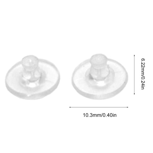 100pcs Clear Silicone Earrings Stoppers Ear Studs Closure Rubber 2