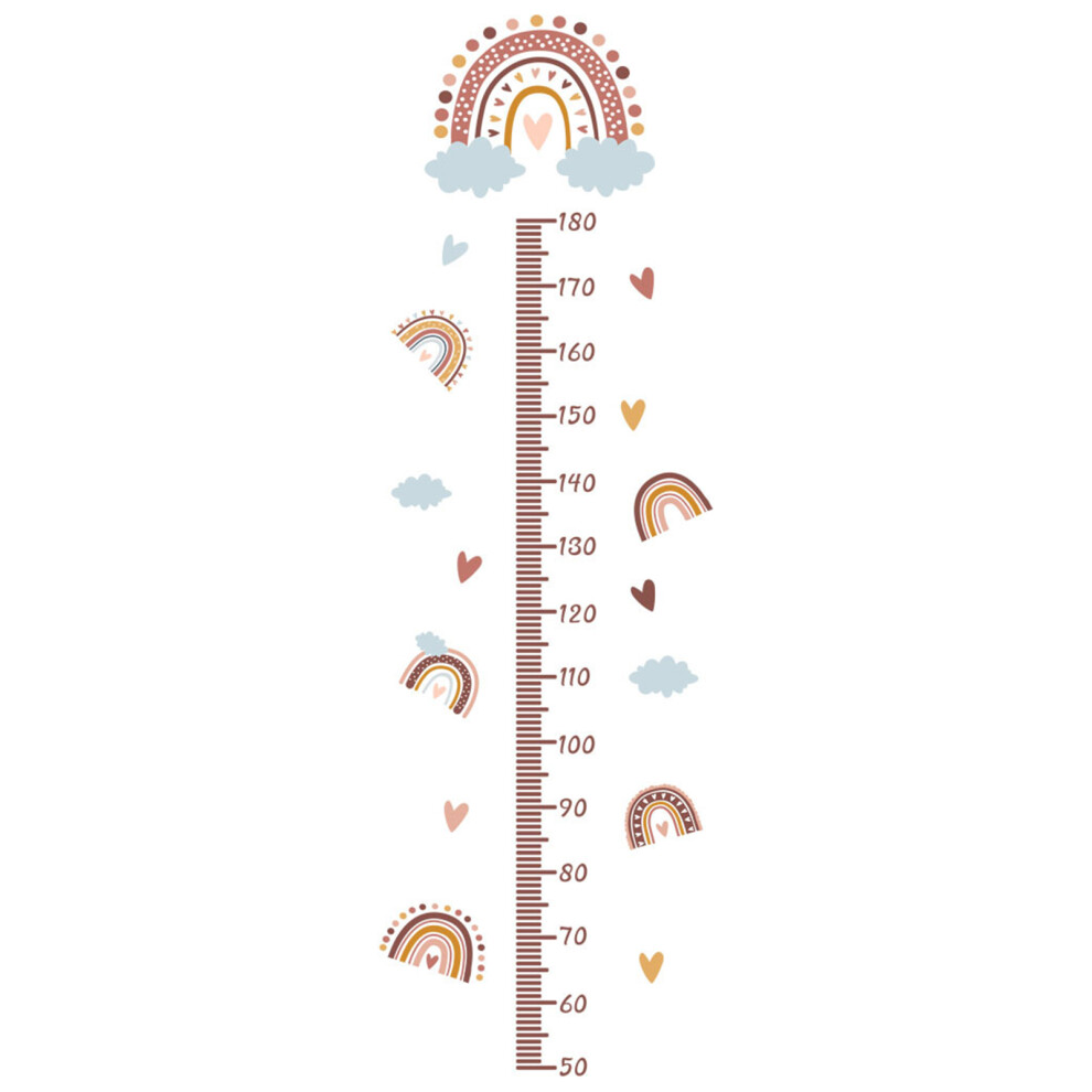 Height Measure Wall Stickers Cartoon Rainbow Kid Room Growth