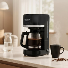 1.5L Drip Coffee Machine with Removable Filter Basket, Black