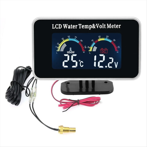 AD Auto LCD Watertemperatuurmeter + Thermometer Voltmeter 1