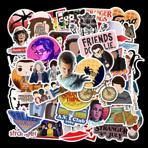(50pcs) 50pcs Stranger Things Stickers For Motorcycle Notebook Computer Guitar Car Diy