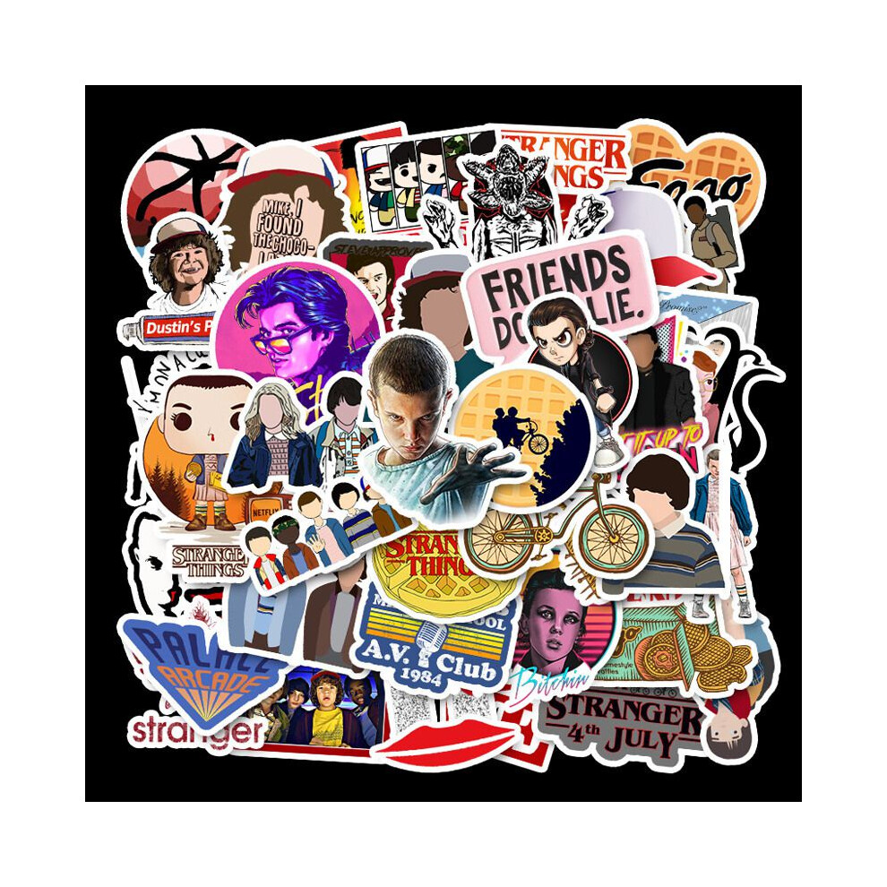 (50pcs) 50pcs Stranger Things Stickers For Motorcycle Notebook Computer Guitar Car Diy