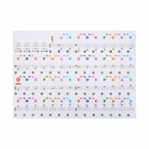 Transparent Removable Piano Key Board Sticker for