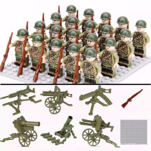 (C) World War II  Weapons of British  American Soviet French Italian Desert Military Soldiers Minifigures Kids Toys Gifts