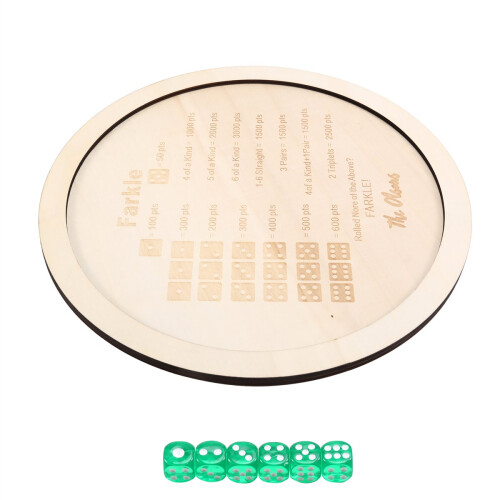 Farkle Classic -noppapeli alustalla, klassinen perhepeli 30 cm 2