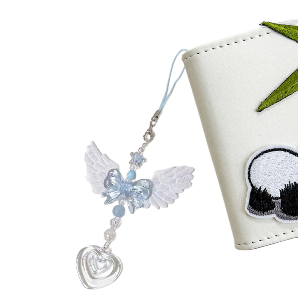 Unique Angel Wing Love Lanyard Elegant Phone Chain Blue 7751000057824