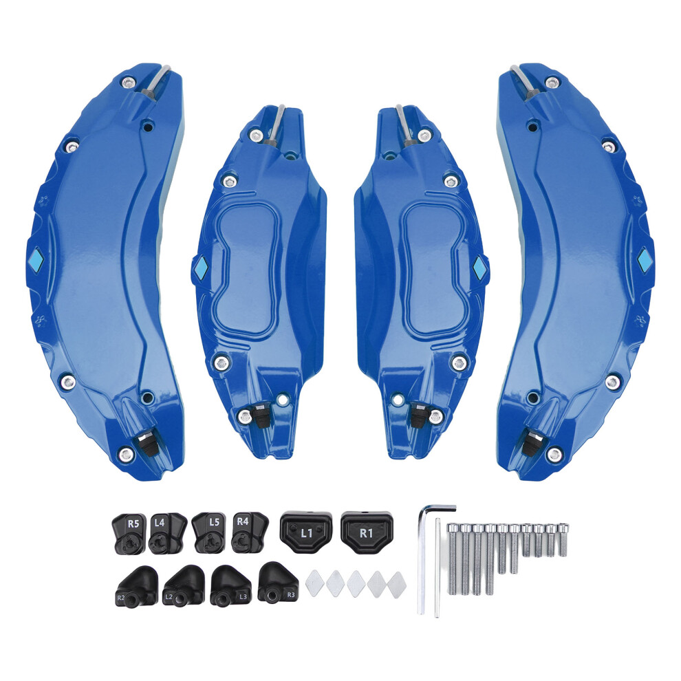 4 Pcs 18In 19In Wheel Hub Caliper Covers Aluminium Blue 8320539221175
