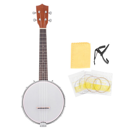 4 String Banjo Set with BJ10 Strings Capo Cleaning