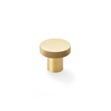 (32mm Knob) Satin Brass Knurled Edge Knobs
