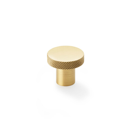 (32mm Knob) Satin Brass Knurled Edge Knobs