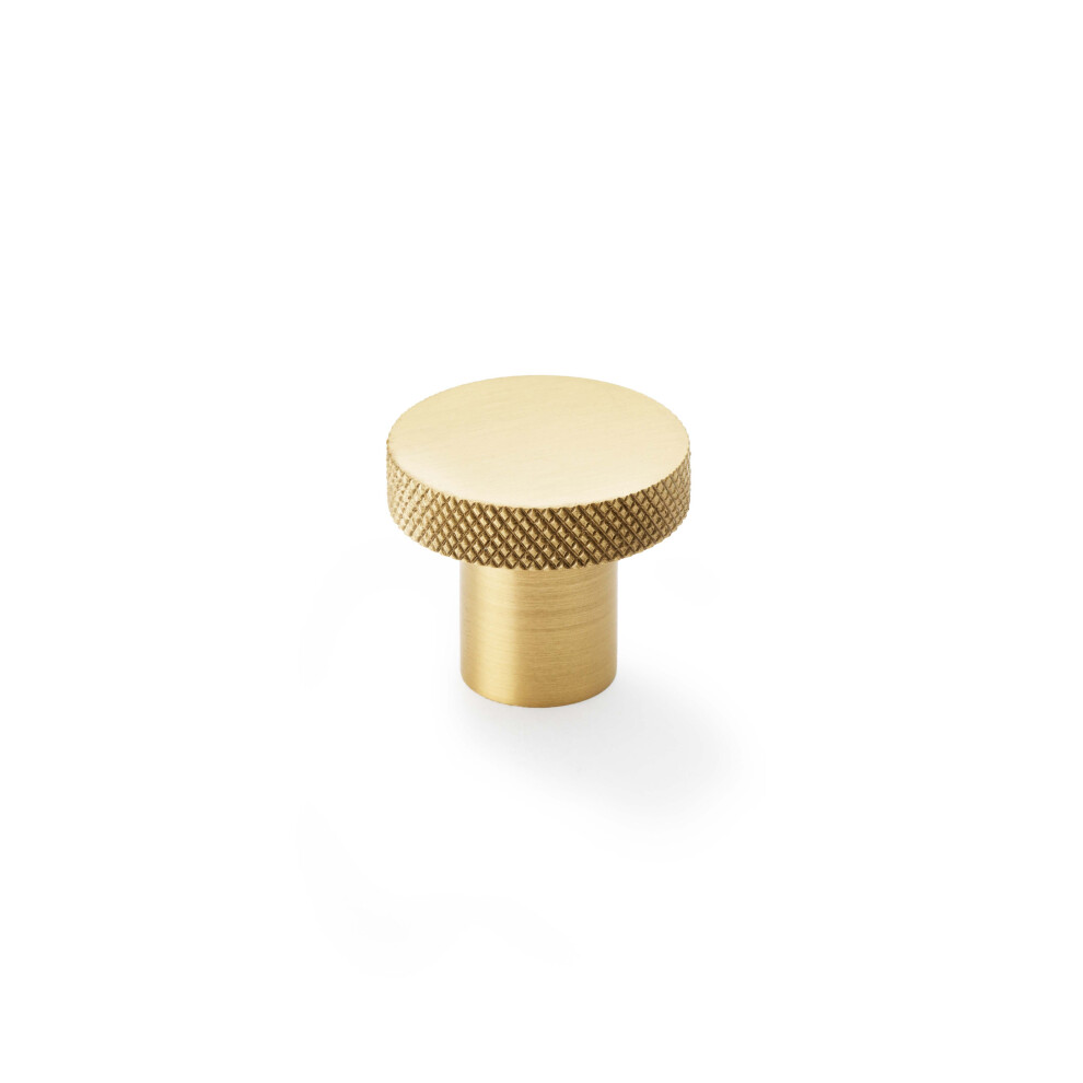 (32Mm Knob) Satin Brass Knurled Edge Knobs 5056767305020
