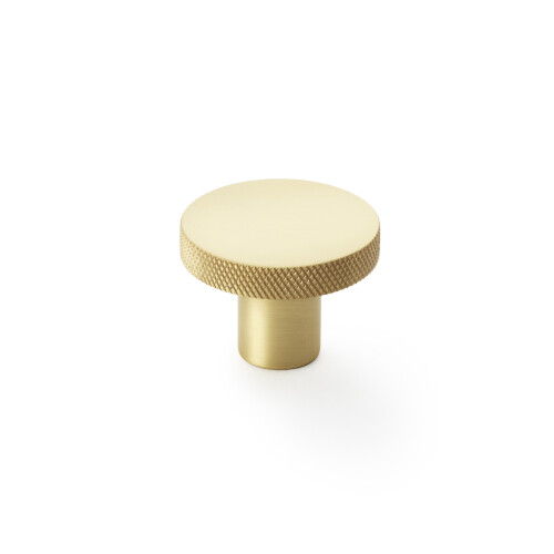(32mm Knob) Satin Brass Knurled Edge Knobs 2