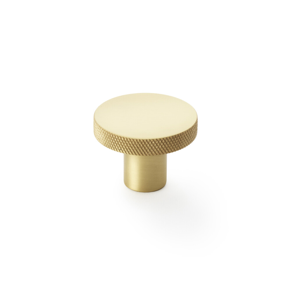 (38Mm Knob) Satin Brass Knurled Edge Knobs 5056767305037