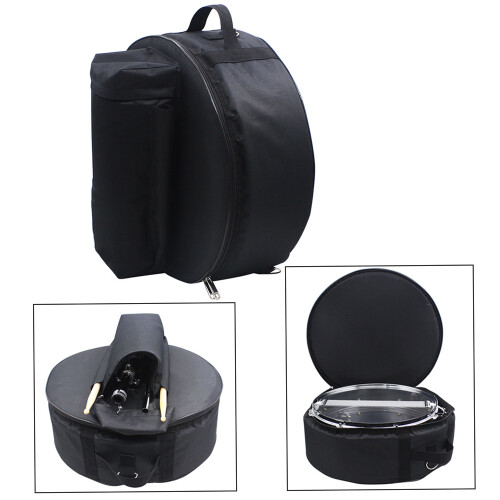 Durable 14 Inch Snare Drum Bag Backpack Case with 2