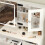 Vanity Makeup Desk with LED Lighted Mirror and 6 Drawers White 7