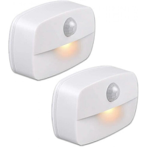 Automatic LED Night Light [2 Pack], Self-adhesive Motion Sensor Wall Mounted Night Light, Wall Mounted Night Light (Warm White Light)