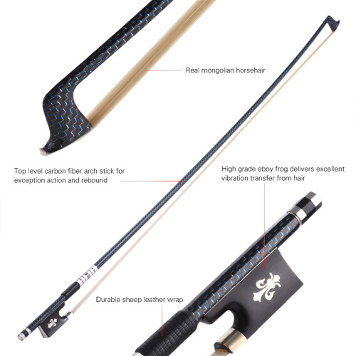 Well Balanced 4/4 Violin Fiddle Bow Braided Carbon 1