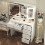 Vanity Makeup Desk with LED Lighted Mirror and 6 Drawers White 1