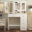 Vanity Makeup Desk with LED Lighted Mirror and 6 Drawers White 3