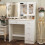 Vanity Makeup Desk with LED Lighted Mirror and 6 Drawers White 6