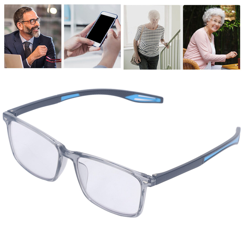 Grey Dual Use Multifocus +250 Glasses For Near & Far Sight In Frame