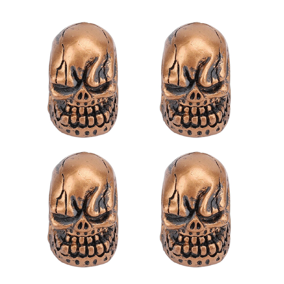 4Pcs Tire Valve Stem Cap Skull Style Perfect Bronze 8320539231839