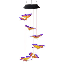 Color-Changing Butterfly Solar Wind Chime Lamp for Garden Decor 650*127mm