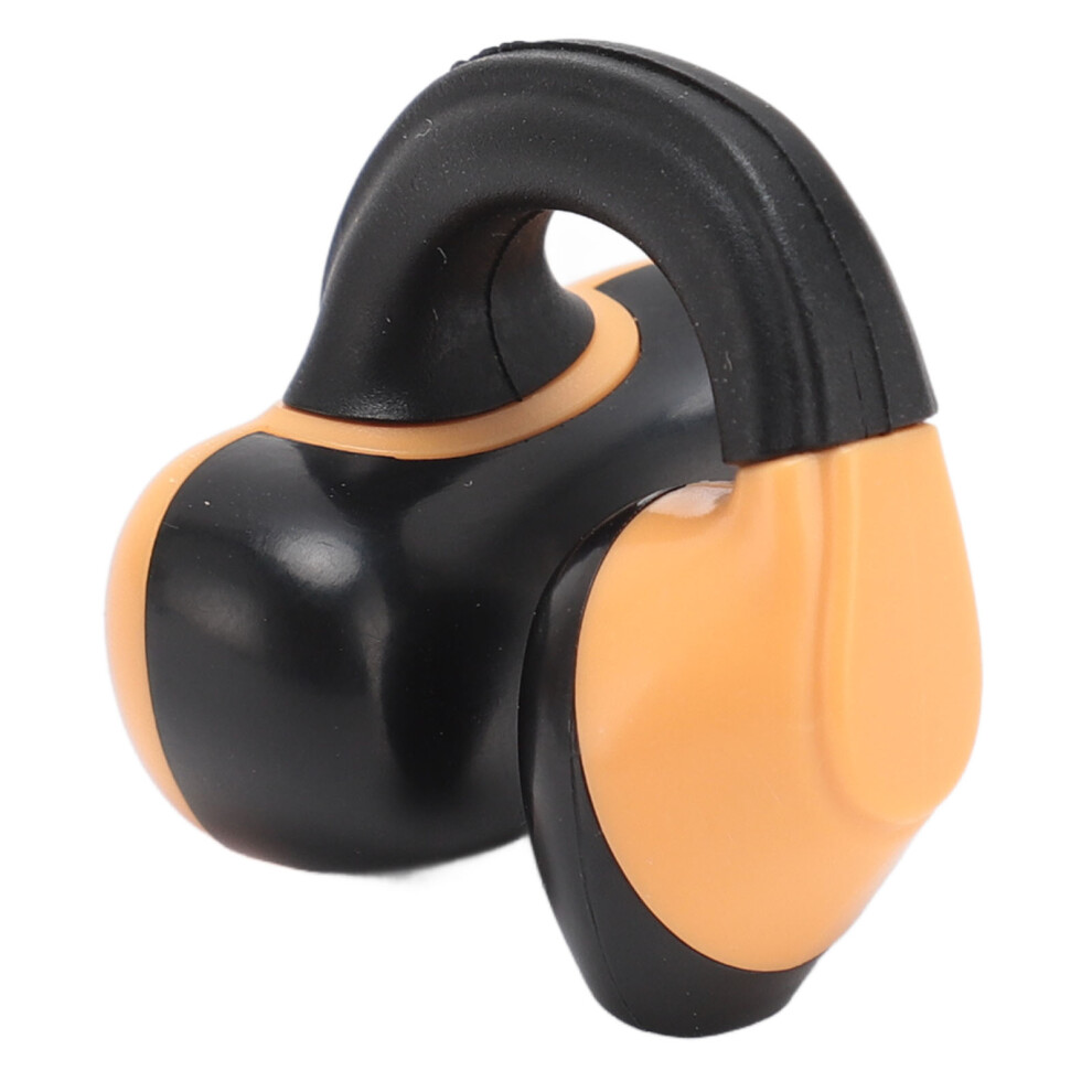Clip On Bluetooth Headphones Hifi Bone Conduction Rechargeable Ear Clip Wireless Black/Orange 4671349279684