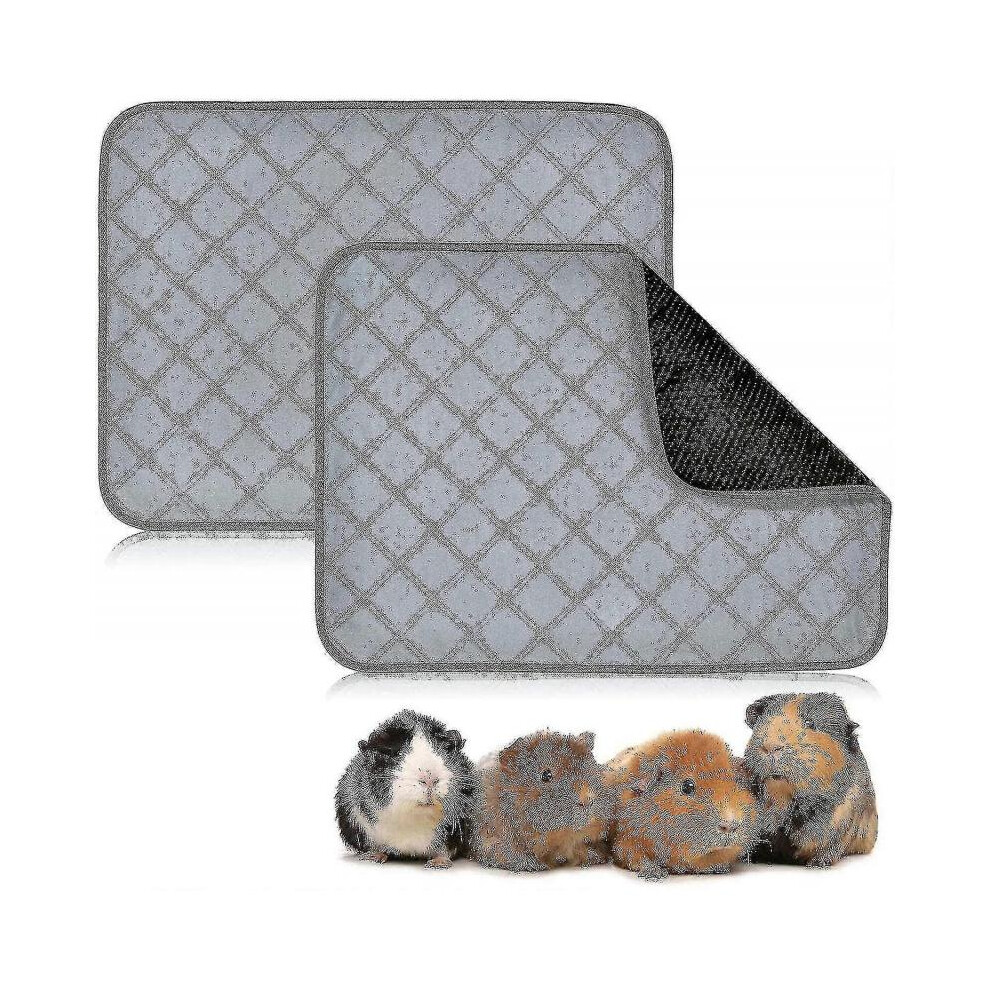 Guinea Pig Fleece Cage Liners - 2 Pack Washable Guinea Pig Pee Pads, Waterproof