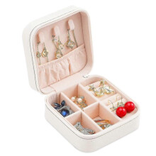 Pu Leather Small Jewelry Box, Travel Portable Jewelry Case for Ring, Pendant, Earring, Necklace, Bracelet