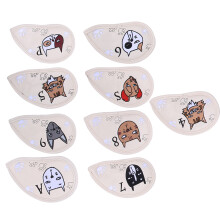 9Pcs PU Leather Waterproof Golf Club Headcovers Beige, 16.5x10cm