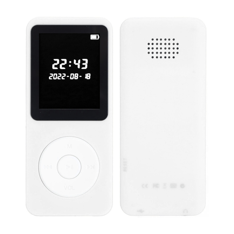 Portable Bluetooth Mp3 Player 16Gb, 1.77" Lcd, Fm Radio, White 9391349284963